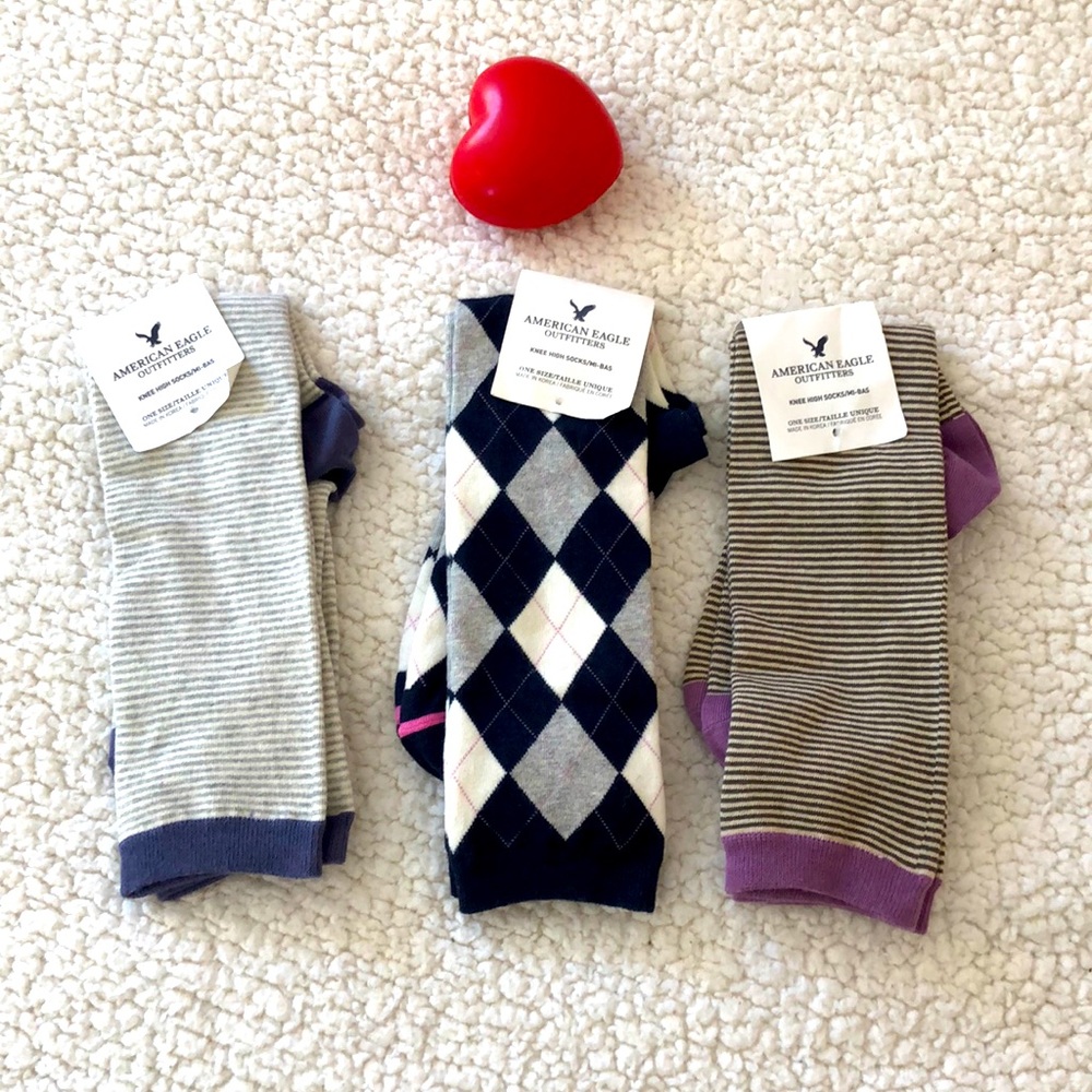 American Eagle brand knee high socks bundle